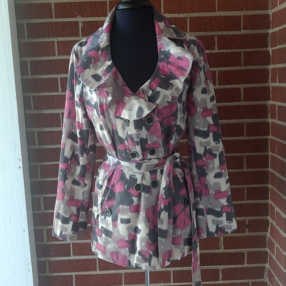 Cynthia Rowley Pink, Gray, Black, & White Coat